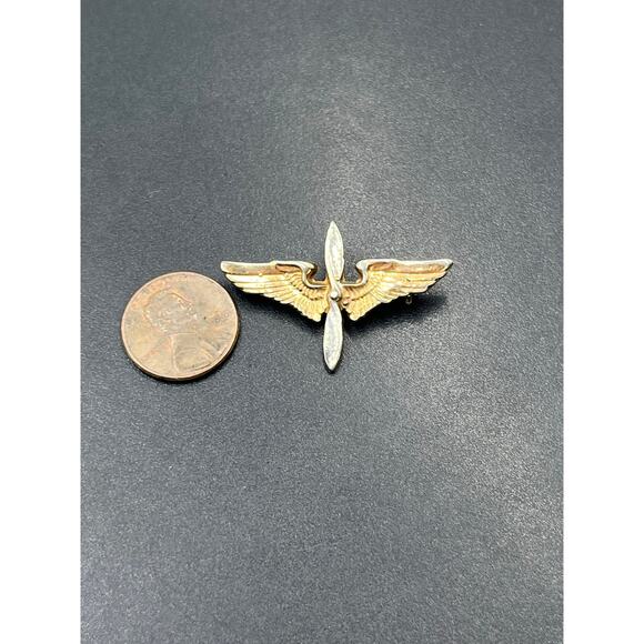 Vintage WWII Army Air Force Cadet Propeller Sterling Silver Pin Brooch - Picture 2 of 8